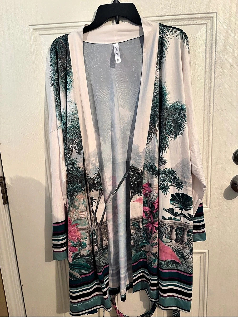 Cacique Printed Wrap Robe - Picture 3 of 5